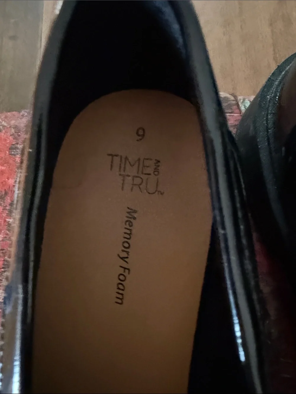 Time and Tru NWOT Women’s Black Patent Leather Penny Loafers - Size 9